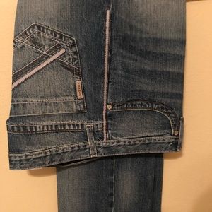 New cinch starched jeans